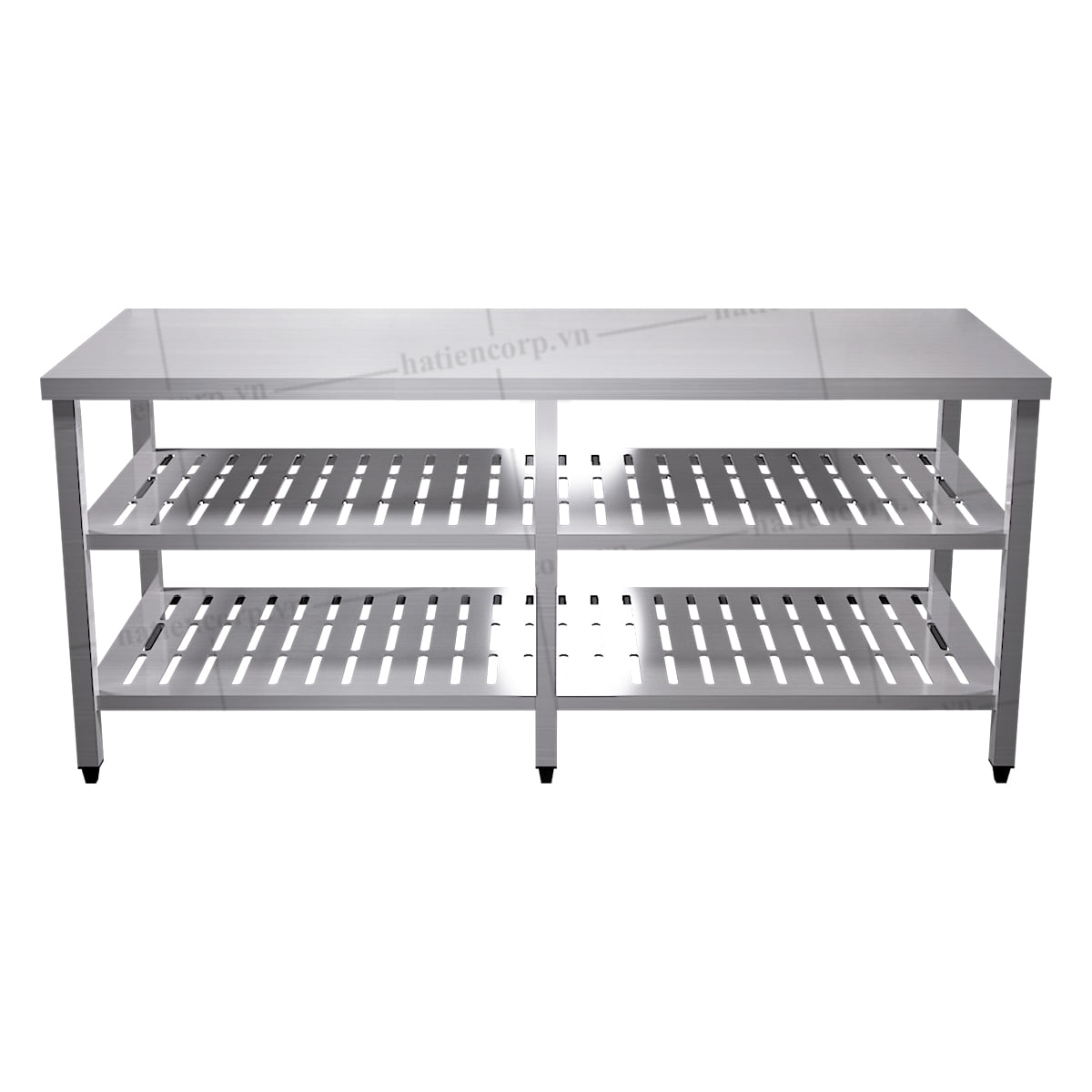 Bàn inox 3 tầng đột lỗ