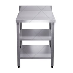 Bàn inox 3 tầng có thành