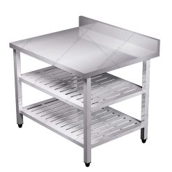 Bàn inox 3 tầng đột lỗ có thành