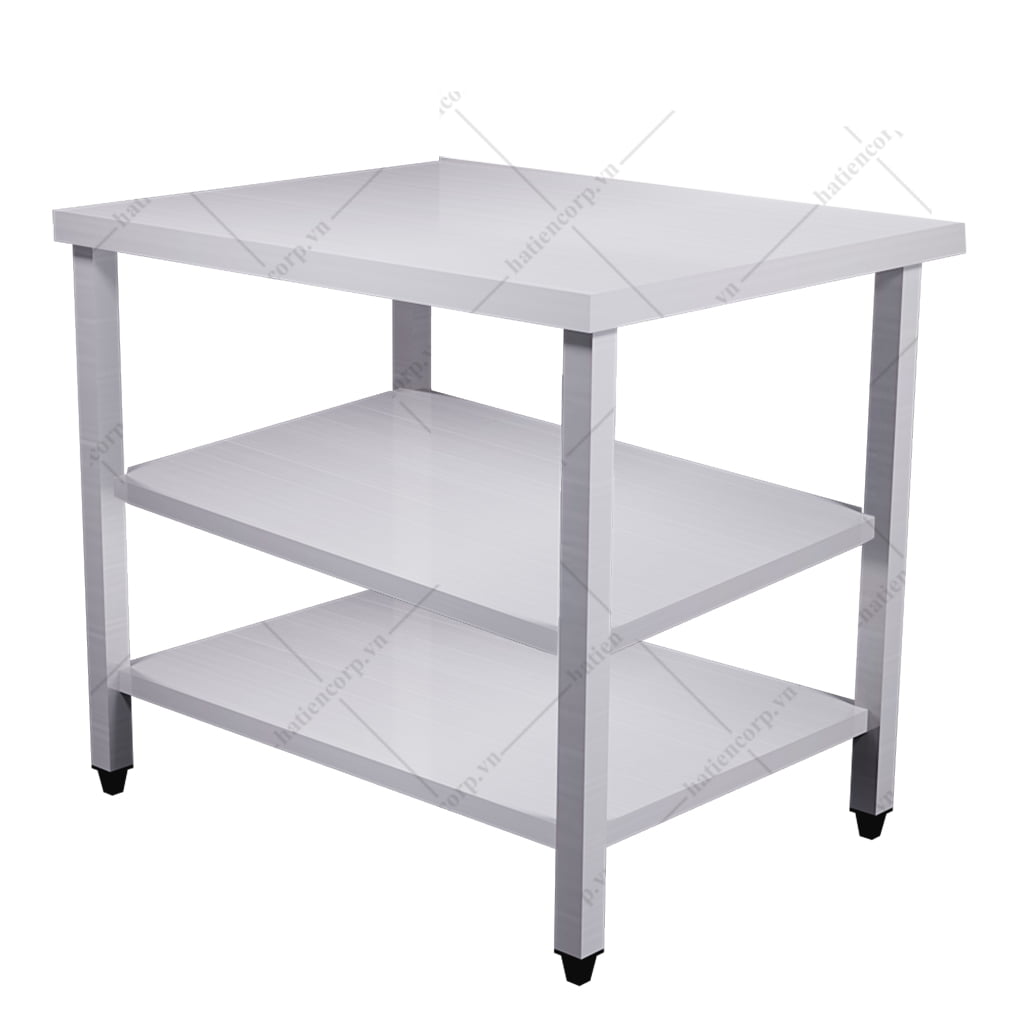Bàn inox 3 tầng, kệ phẳng dài 1m