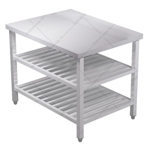 Bàn inox 3 tầng kệ thanh