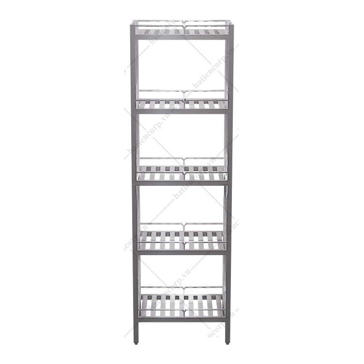 Kệ inox 5 tầng - Kệ thanh có lan can