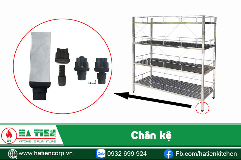 kệ chén 4 tầng inox có chân
