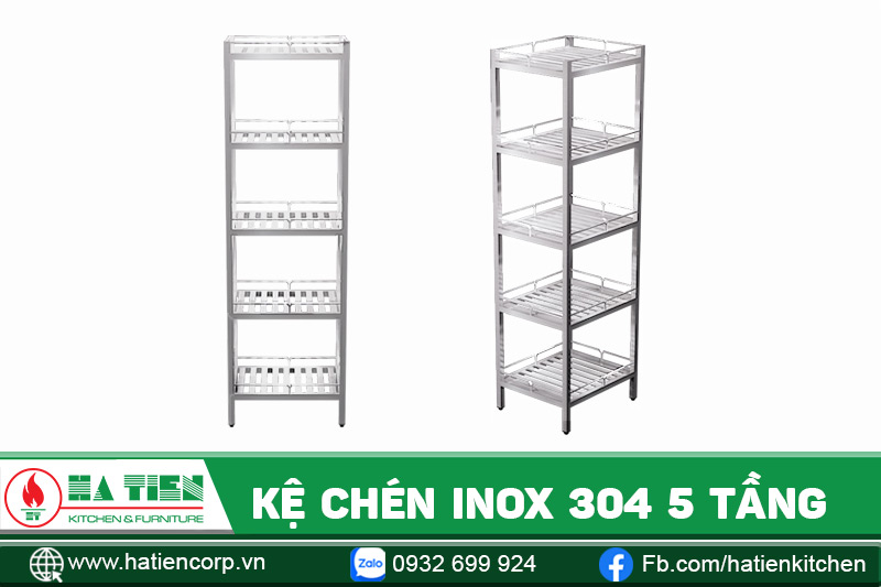 kệ inox 304 5 tầng, kệ thanh vuông