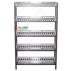 Kệ inox - Kệ thanh 5 tầng có lan can