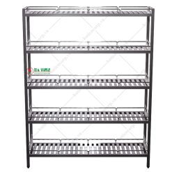 Kệ inox - Kệ thanh 5 tầng có lan can