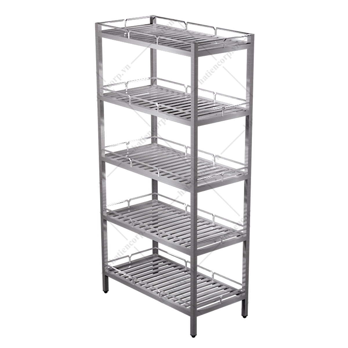Kệ thanh inox 5 tầng có lan can
