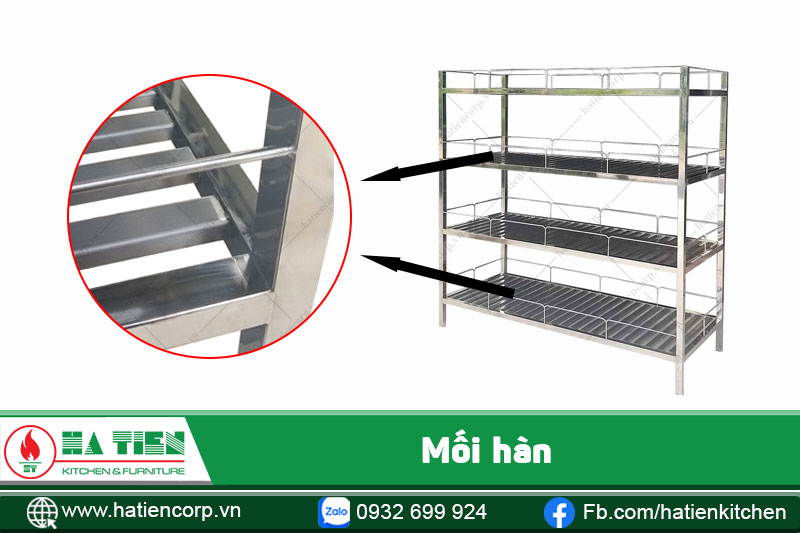 kệ úp chén inox 4 tầng mối hàn