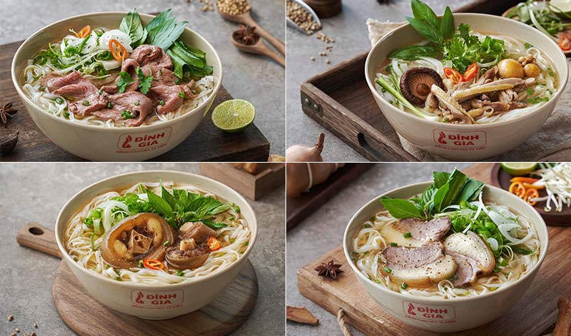 Các loại phở của Đỉnh Gia