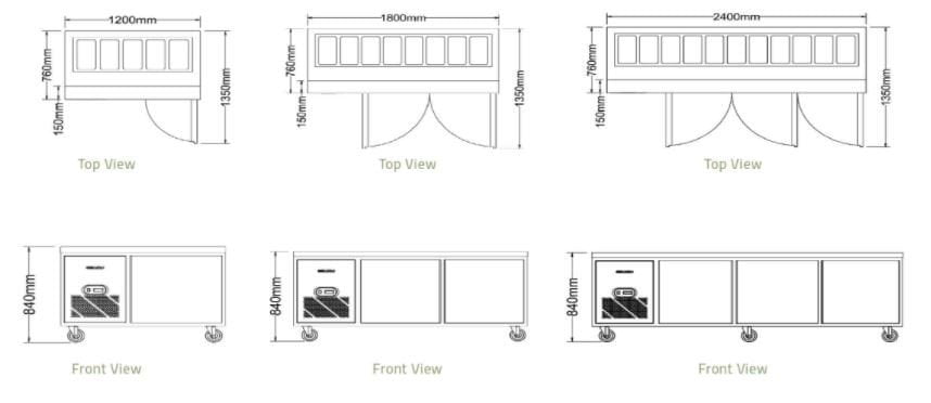 Kích thước bàn mát