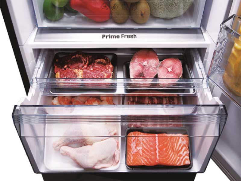 Thực phẩm sống và hải sản lưu ở ngăn cuối cùng