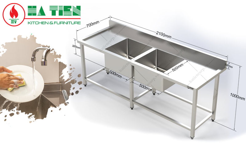 Kích thước chậu rửa bát đôi