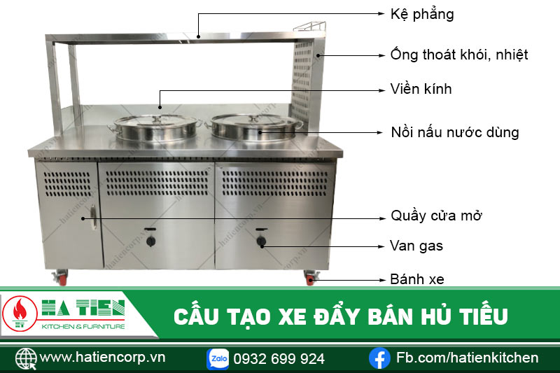 Cấu tạo xe đẩy bán hủ tiếu Cấu tạo xe đẩy bán hủ tiếu