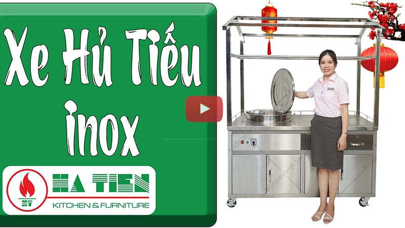 Xe đẩy bán hủ tiếu bằng inox