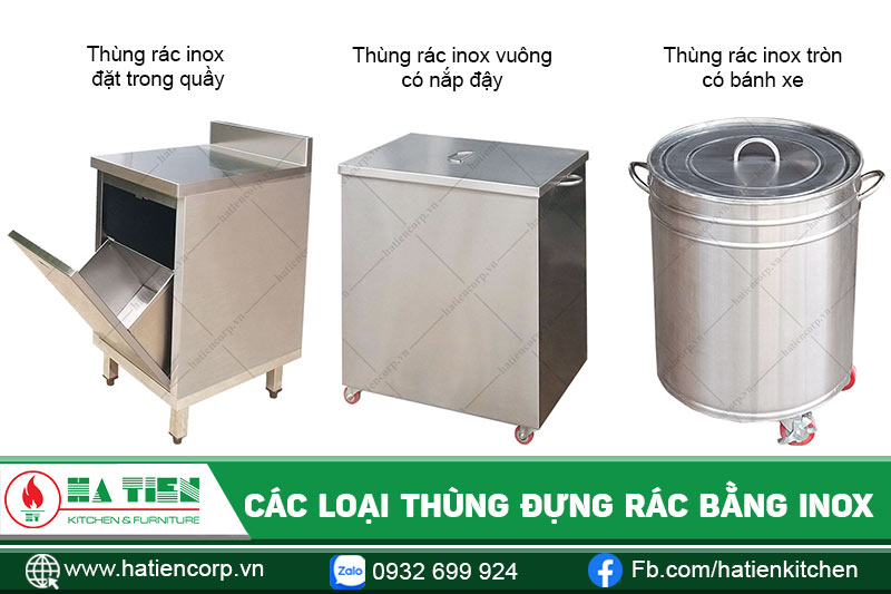 Các loại thùng đựng rác inox