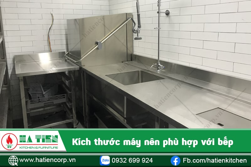 Kích thước máy rửa chén nhà hàng phù hợp khu vực bếp