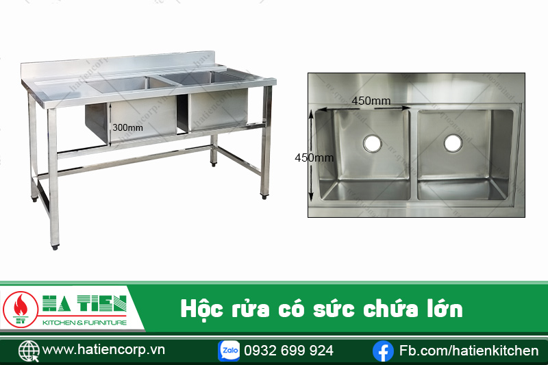 Hộc chậu bồn rửa 2 ngăn