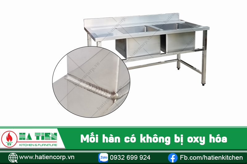 mối han bồn rửa 2 ngăn