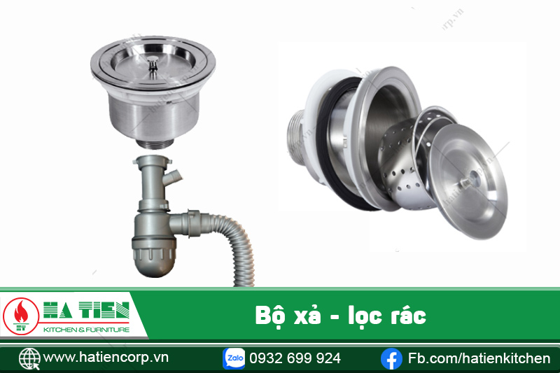 Bộ xả bồn rửa chén inox 2 ngăn