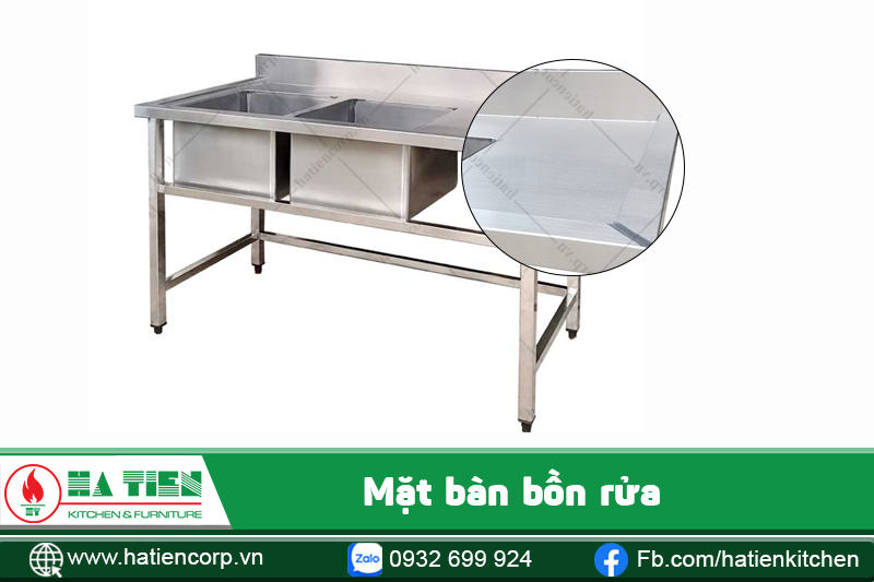 Bồn rửa chén inox 2 ngăn mặt bàn