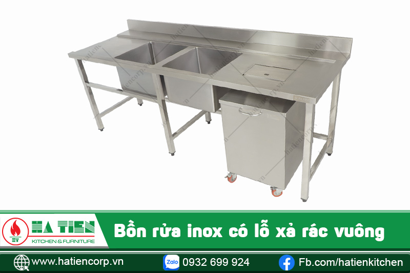 Bồn rửa inox có lỗ xả rác