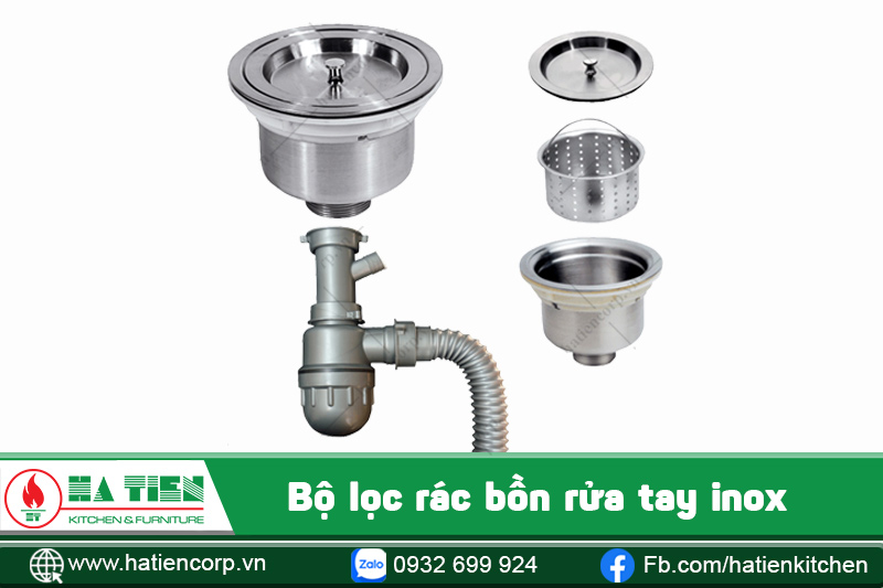 Bồn rửa tay inox treo tường bộ xả