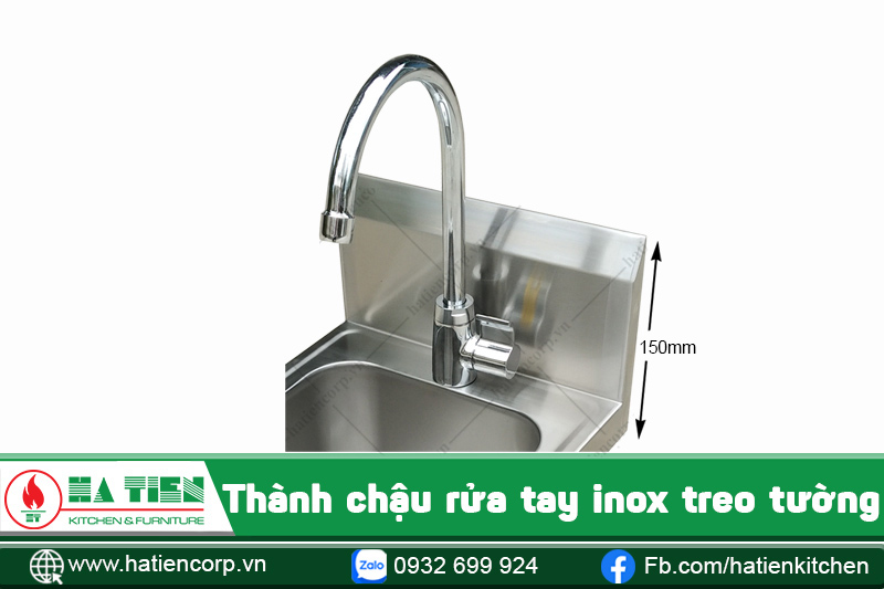 Thành bồn rửa tay inox