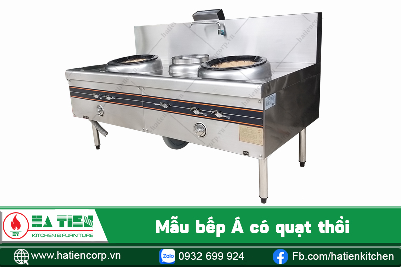 Bếp Á inox có quạt thổi hiện đại