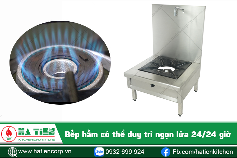 Bếp hầm xương công nghiệp duy trì ngọn lửa 24h