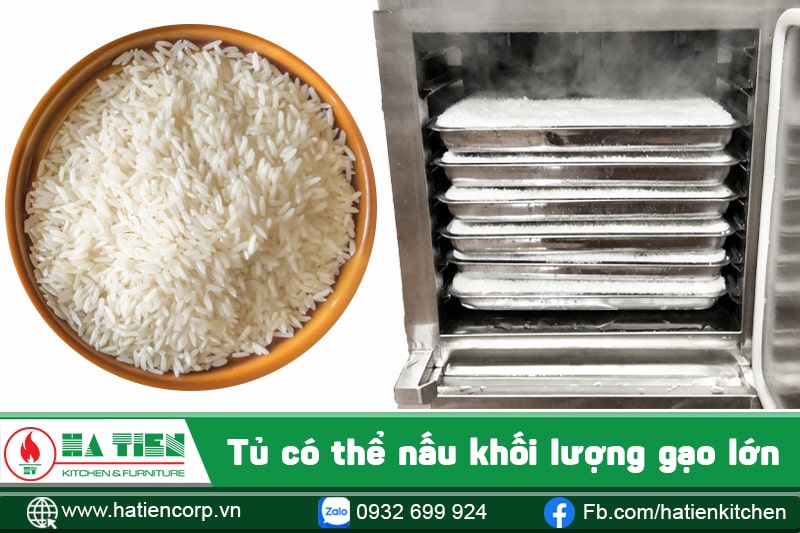 Tủ cơm điện công nghiệp có thể nấu hàng chục, trăm kg gạo một lần