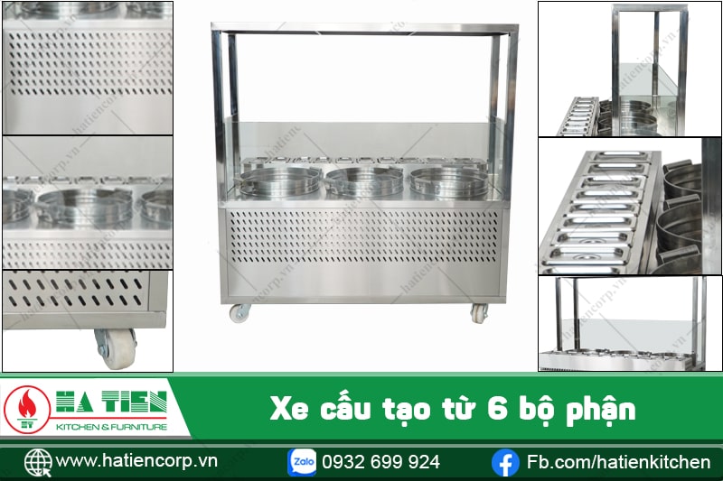 Xe bán xôi Hà Tiên cấu tạo từ 6 bộ phận chính