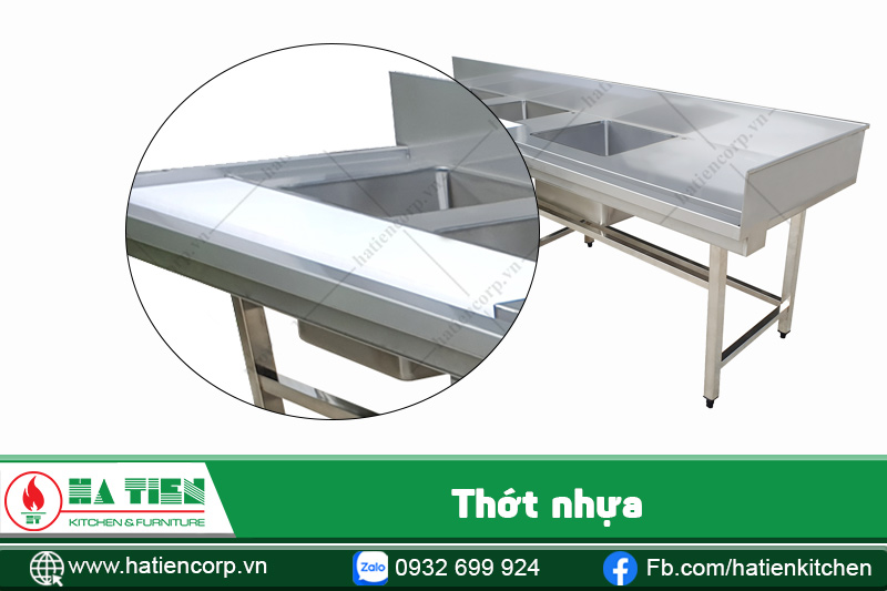 Bồn rửa 3 ngăn inox có thớt nhựa