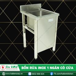 bồn rửa chén inox 304 1 ngăn có cửa mở 1