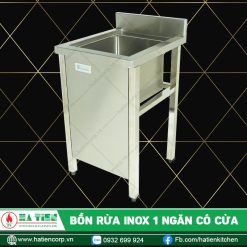 bồn rửa chén inox 304 1 ngăn có cửa mở
