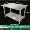 bàn inox 2 tầng chữ nhật