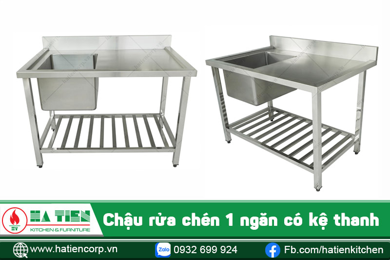 bồn rửa có kệ thanh ở dưới