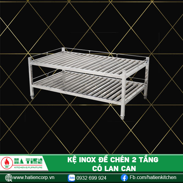 kệ inox để chén 2 tầng
