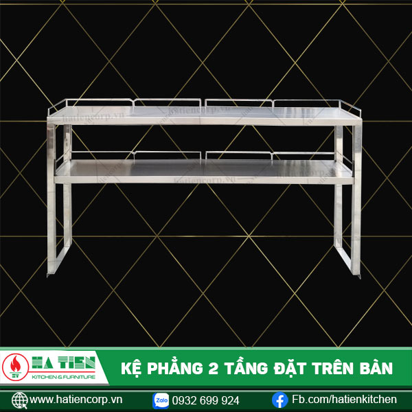 kệ 2 tầng inox phẳng