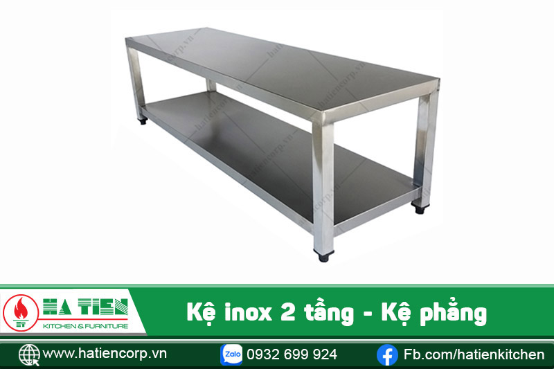 kệ inox 2 tầng - kệ phẳng