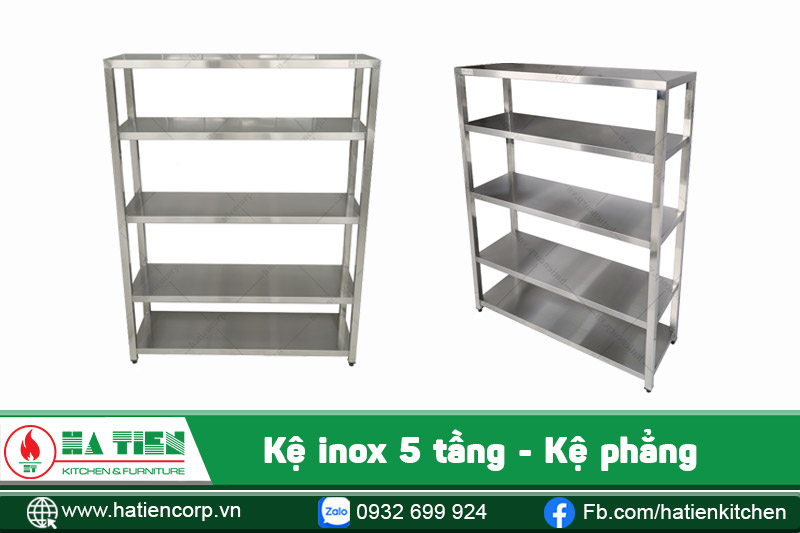 kệ inox 5 tầng kích thước 1500x500