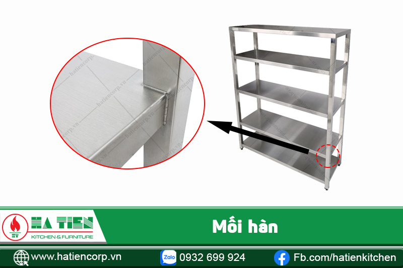 kệ inox 5 tầng mối hàn