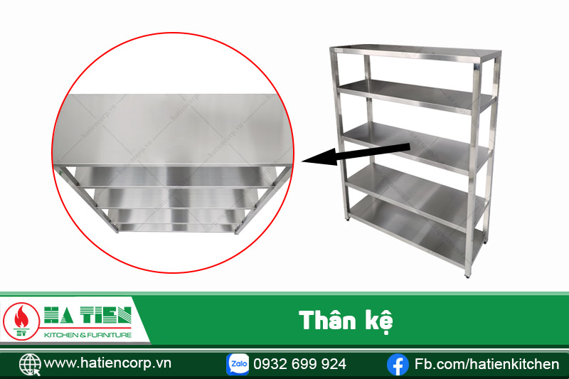 thân kệ inox 5 tầng