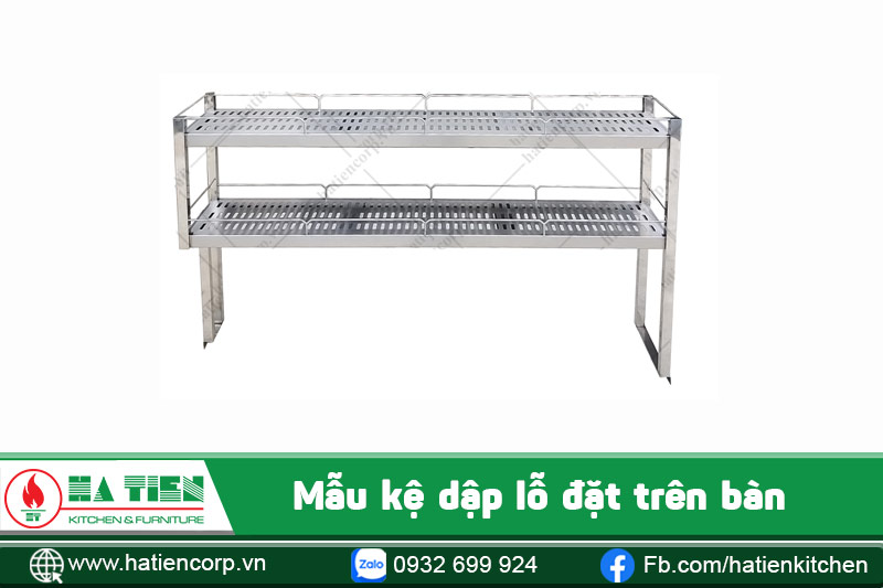 kệ inox đặt trên bàn