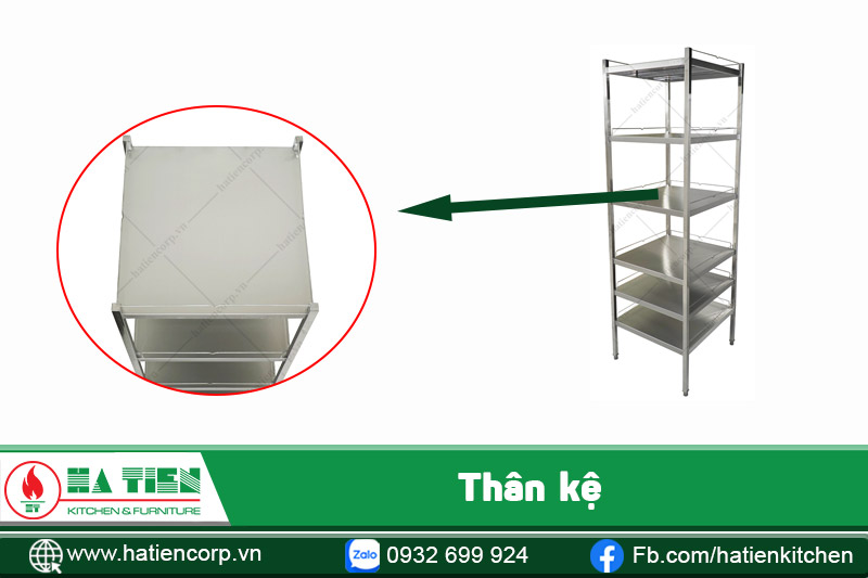 thân kệ inox để đồ 