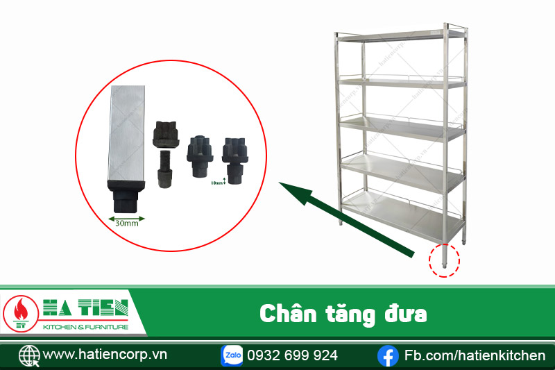 kệ inox để xoong nồi có chân