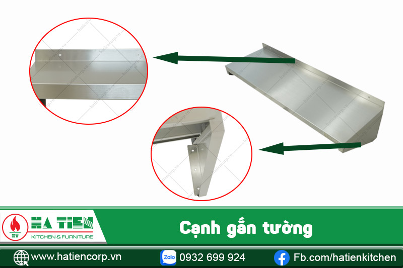 kệ inox gắn tường có cạnh