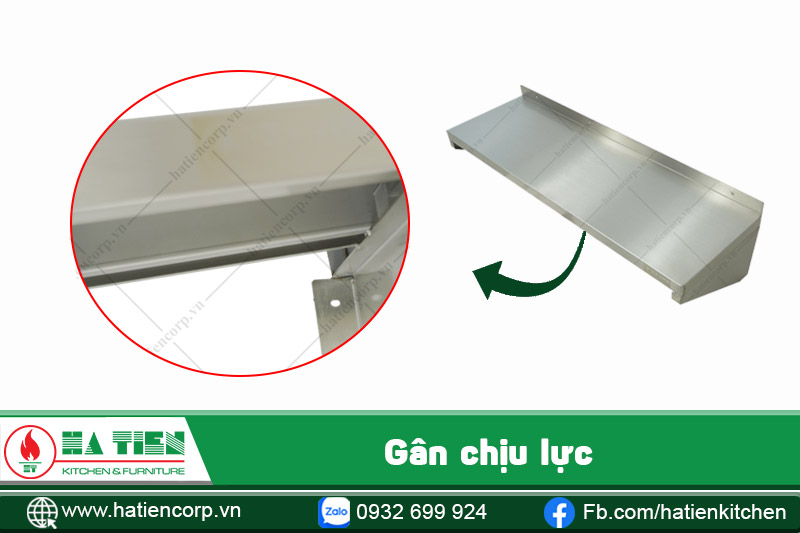 kệ inox gắn tường có gân chịu lực