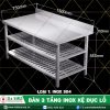 Bàn 3 tầng inox kệ đục lỗ