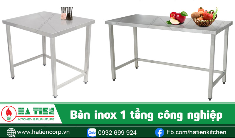 Bàn inox 1 tầng công nghiệp