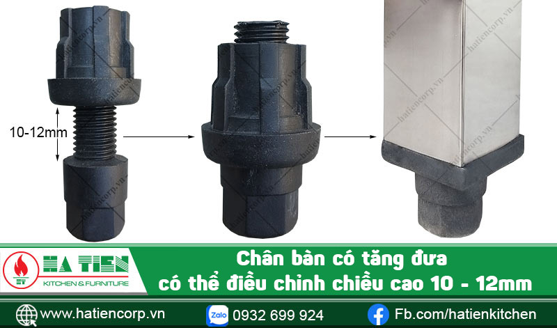 Chân bàn inox được thiết kế tăng đưa